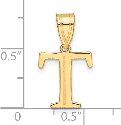 Jewels By Lux 14k Polished Etched Letter Initial Charm Pendant (Length 19mm) in Saudi Arabia