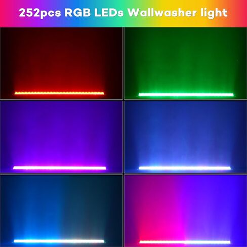 ضوء غسالة الجدار LED، 252 مصباح LED 36 وات RGB للحفلات الموسيقية، شريط ضوء المسرح يدعم DMX والتحكم في الصوت بزاوية شعاع 40 درجة، ضوء غسيل للداخلية وحفلات الديسكو والكنيسة وأعياد الميلاد وحفلات الزفاف وإضاءة الهالوين in Saudi Arabia
