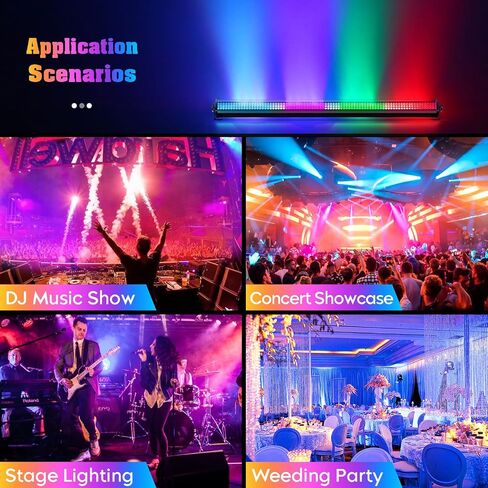 ضوء غسالة الجدار LED، 252 مصباح LED 36 وات RGB للحفلات الموسيقية، شريط ضوء المسرح يدعم DMX والتحكم في الصوت بزاوية شعاع 40 درجة، ضوء غسيل للداخلية وحفلات الديسكو والكنيسة وأعياد الميلاد وحفلات الزفاف وإضاءة الهالوين in Saudi Arabia