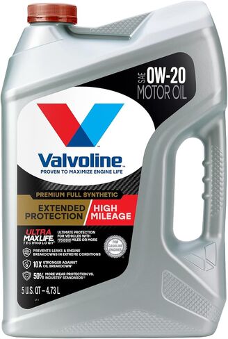 حماية ممتدة من Valvoline لمسافة طويلة مع تقنية Ultra MaxLife 0W-20 زيت محرك اصطناعي كامل 5 QT، علبة من 3 in Saudi Arabia