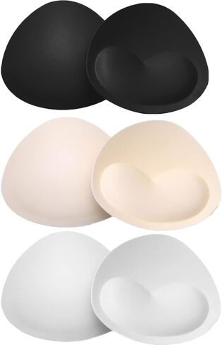 Andy's Orchids Removable Bra Pads Inserts, 3 Pairs Women's Push Up Sticky Bra Cups, Self-Adhesive Breathable Lift Breast Pads, Comfy Sports Sponge Foam Bra Pads for Swimsuits Dresses Bikini Top in Saudi Arabia