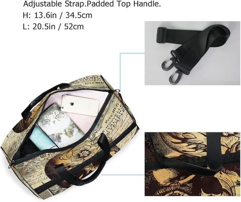 Vintage Gothic Skull Head Travel Duffel Bag for Women Men Sports Gym Tote Bag with Shoes Compartment Weekender Overnight Shoulder Bag in Saudi Arabia