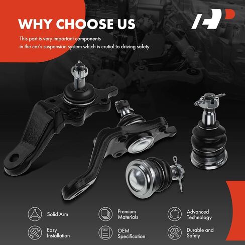A-Premium Set of 4, Front Upper & Lower Ball Joints Kit, Compatible with Toyota Tundra 2000-2002, 4Runner 1996-2002, Sequoia 2001-2002 in Saudi Arabia