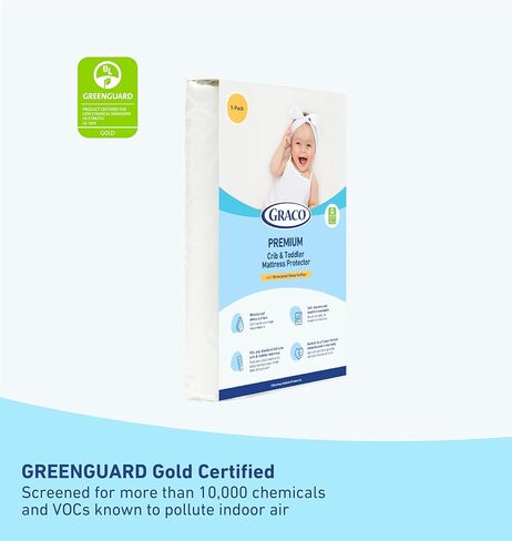 حزمة قيمة لمراتب الأطفال الفاخرة والحزمة الواقية من Graco (عبوة واحدة) - تتضمن مرتبة سرير أطفال معتمدة من GREENGUARD وفراش للأطفال الصغار، وواقي مرتبة مقاوم للماء معتمد من GREENGUARD Gold، يناسب أسرّة الأطفال القياسية in Kuwait