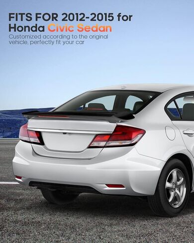 FINDAUTO ABS Rear Trunk Spoiler Wing with 3rd Brake Light SI Style Fits for 2012-2015 for Honda Civic Sedan Trunk Lip Spoiler in Saudi Arabia