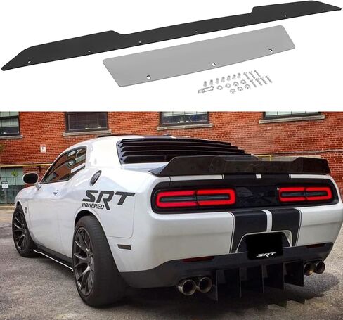جناح خلفي من Bonbo يناسب دودج تشالنجر 2008-2014 SRT RT SXT SE Hellcat Scat Pack، جناح خلفي من النوع الإضافي مكون من قطعتين مع أداة RivNut (أسود لامع) in Saudi Arabia