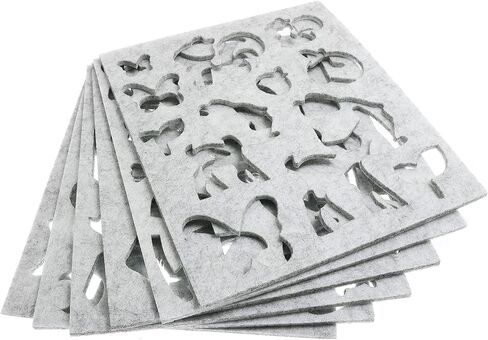 BLLNDX Wool Felt Mold 6PCS DIY Craft Stencil Applique Mold Gray Color Felt Template Kit Needle Felting Applique Mold in Saudi Arabia