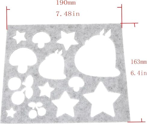 BLLNDX Wool Felt Mold 6PCS DIY Craft Stencil Applique Mold Gray Color Felt Template Kit Needle Felting Applique Mold in Saudi Arabia