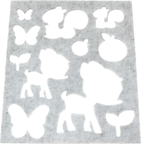 BLLNDX Wool Felt Mold 6PCS DIY Craft Stencil Applique Mold Gray Color Felt Template Kit Needle Felting Applique Mold in Saudi Arabia
