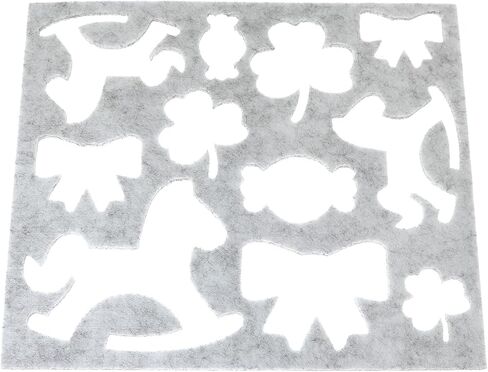 BLLNDX Wool Felt Mold 6PCS DIY Craft Stencil Applique Mold Gray Color Felt Template Kit Needle Felting Applique Mold in Saudi Arabia