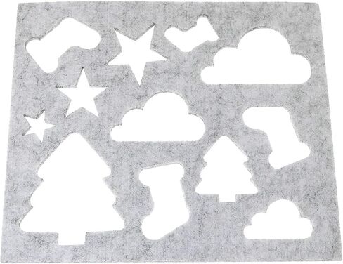 BLLNDX Wool Felt Mold 6PCS DIY Craft Stencil Applique Mold Gray Color Felt Template Kit Needle Felting Applique Mold in Saudi Arabia