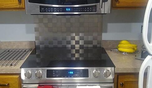 12-Pack 12'' X 12'' Kitchen Backsplash Tiles, Metallic Metal Linear Peel and Stick Backsplash Mosaic Tile Brushed Aluminum Wall Tile in Saudi Arabia