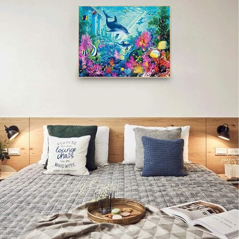 طلاء كيميلي بالأرقام للبالغين والأطفال، طلاء دولفين بالأرقام، طلاء أكريليك دولفين بالأرقام، مجموعة طلاء حيوانات البحر، جدار المنزل، غرفة المعيشة، غرفة النوم، ديكور عالم بحر الدلافين in Kuwait