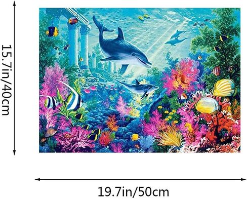 طلاء كيميلي بالأرقام للبالغين والأطفال، طلاء دولفين بالأرقام، طلاء أكريليك دولفين بالأرقام، مجموعة طلاء حيوانات البحر، جدار المنزل، غرفة المعيشة، غرفة النوم، ديكور عالم بحر الدلافين in Kuwait