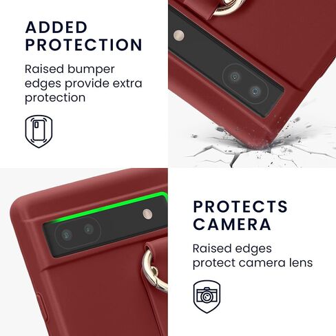 kwmobile Case Compatible with Google Pixel 6a - Soft TPU Phone Cover with Hand Strap Holder and Lanyard - Lavender Grey in Saudi Arabia