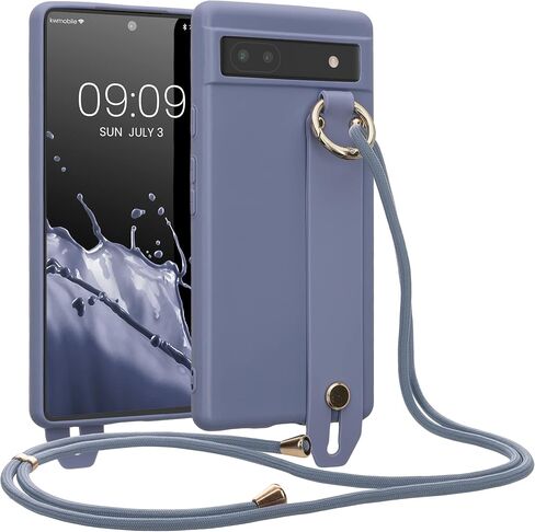 حافظة kwmobile متوافقة مع Google Pixel 6a - غطاء هاتف ناعم من مادة TPU مع حامل حزام اليد وحبل - أحمر داكن in Saudi Arabia