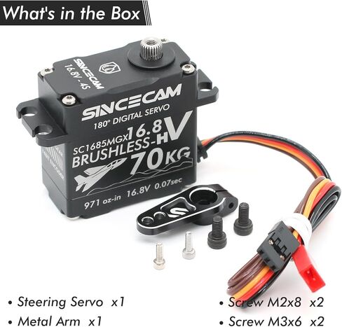 70 كجم مقاوم للماء 4 خطوط 16 فولت عزم دوران عالٍ رقمي بدون فرش توجيه مؤازر قابل للبرمجة جميع المعادن المائلة والعتاد الألومنيوم مناسبة 1/10 1/12 Rc روبوت زاحف (180 درجة أسود) in Kuwait