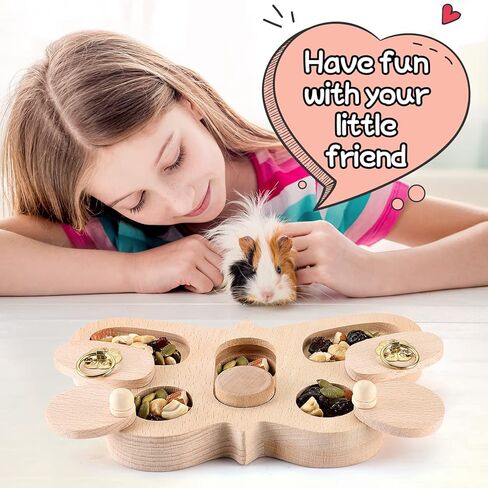 لعبة البحث عن الطعام الخشبية للحيوانات الأليفة الصغيرة - لعبة ألغاز تفاعلية 4 في 1، لعبة التحفيز الذهني لخنزير غينيا والأرنب والهامستر والقنفذ والشينشيلا والماوس والجرذان وجيلدر السكر in Kuwait