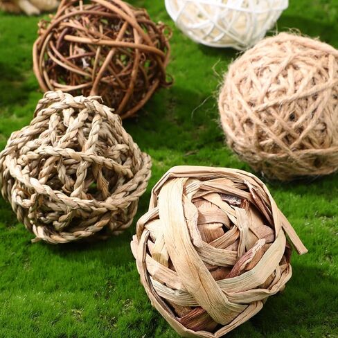 Ipetboom Small Animal Chew Ball, 8pcs Rabbit Chew Toys for Teeth Small Animal Rolling Ball Hamster Chewing Balls in Saudi Arabia