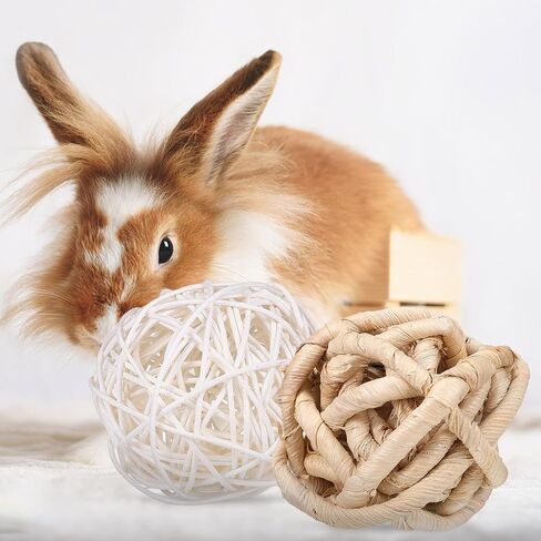 Ipetboom Small Animal Chew Ball, 8pcs Rabbit Chew Toys for Teeth Small Animal Rolling Ball Hamster Chewing Balls in Saudi Arabia