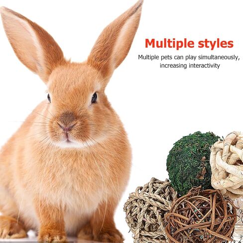 Ipetboom Small Animal Chew Ball, 8pcs Rabbit Chew Toys for Teeth Small Animal Rolling Ball Hamster Chewing Balls in Saudi Arabia
