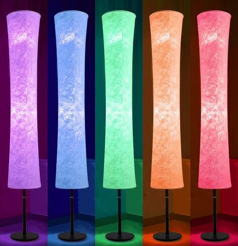 BLUEYE Floor Lamp,RGBCW 2700K-6500K,APP & Remote&Smart Voice Control, 2 X 60W Equivalent, No Hub Required,Compatible with Alexa Google Assistant, 60'' Standing Lamp for Bedroom, Similar Fabric in Saudi Arabia