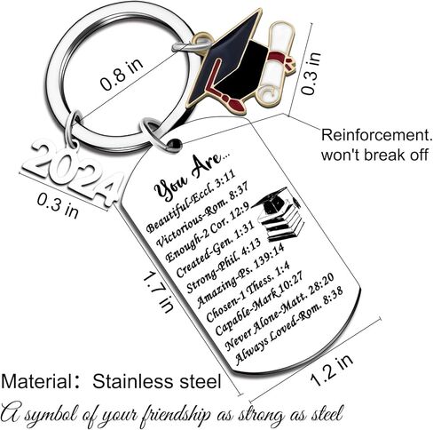 أفكار هدايا التخرج الدينية لها فئة 2024 هدايا كبار السن هدايا آية الكتاب المقدس الروحية المسيحية ملهمة للنساء والفتيات المراهقات أفضل صديق وأم تشجيع ملحقات سلسلة المفاتيح in Kuwait
