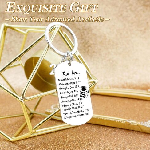 أفكار هدايا التخرج الدينية لها فئة 2024 هدايا كبار السن هدايا آية الكتاب المقدس الروحية المسيحية ملهمة للنساء والفتيات المراهقات أفضل صديق وأم تشجيع ملحقات سلسلة المفاتيح in Kuwait