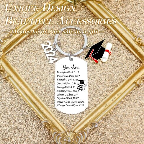 أفكار هدايا التخرج الدينية لها فئة 2024 هدايا كبار السن هدايا آية الكتاب المقدس الروحية المسيحية ملهمة للنساء والفتيات المراهقات أفضل صديق وأم تشجيع ملحقات سلسلة المفاتيح in Kuwait