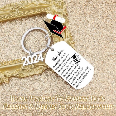 أفكار هدايا التخرج الدينية لها فئة 2024 هدايا كبار السن هدايا آية الكتاب المقدس الروحية المسيحية ملهمة للنساء والفتيات المراهقات أفضل صديق وأم تشجيع ملحقات سلسلة المفاتيح in Kuwait