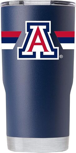 كوب Gametime Sidekicks Arizona 20oz Navy Tumbler - مرخص رسميًا، 18/8 من الفولاذ المقاوم للصدأ، جدار مزدوج، معزول بالفراغ، شعارات مطبوعة بالأشعة فوق البنفسجية LED، بدون عرق، يبقى ساخنًا/باردًا in Saudi Arabia