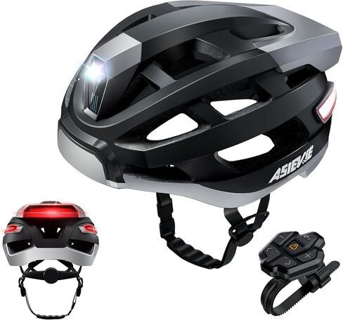 Smart Bike Helmet with Bluetooth, LED Headlight, Turn Signals, and Noise-Cancelling Headphones - IPX5 Waterproof, Long Battery Life in Kuwait