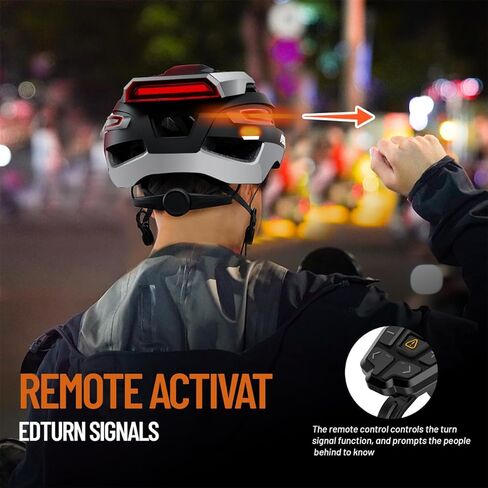 Smart Bike Helmet with Bluetooth, LED Headlight, Turn Signals, and Noise-Cancelling Headphones - IPX5 Waterproof, Long Battery Life in Kuwait