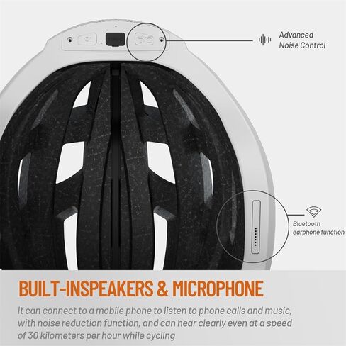 Smart Bike Helmet with Bluetooth, LED Headlight, Turn Signals, and Noise-Cancelling Headphones - IPX5 Waterproof, Long Battery Life in Kuwait