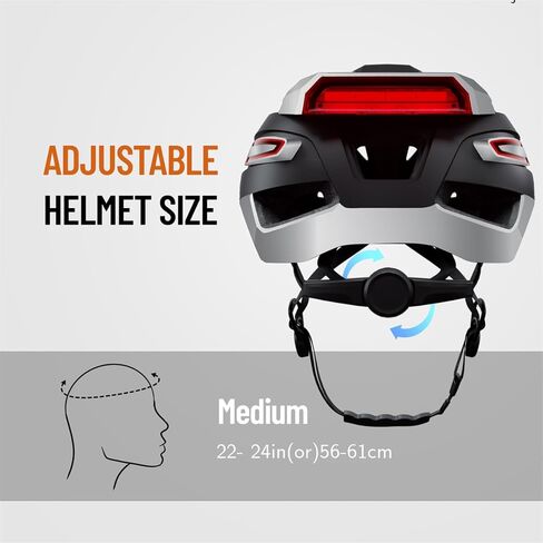 Smart Bike Helmet with Bluetooth, LED Headlight, Turn Signals, and Noise-Cancelling Headphones - IPX5 Waterproof, Long Battery Life in Kuwait