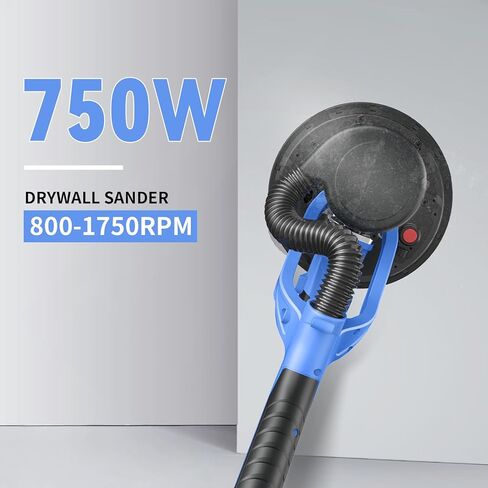 ماكينة صنفرة الحوائط الجافة مع مجموعة غبار مفرغة، أداة قوية لإزالة سقف الفشار، 7 سرعات متغيرة قابلة للطي 8.5 أمبير 750 وات ماكينة سنفرة الحوائط الجافة مع أضواء LED، مقبض قابل للتمديد، 12 قطعة من أقراص الصنفرة in Kuwait