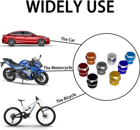 12Pcs Car Tire Valve Stem Caps, Aluminum Alloy Heavy Duty Stem Covers in Hexagon Shape, Dust Proof Corrosion Resistant Tire Valve Cap Set, Car Exterior Accessories for Motorcycles Bikes (Black) in Saudi Arabia