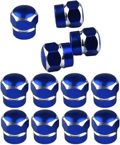 12Pcs Car Tire Valve Stem Caps, Aluminum Alloy Heavy Duty Stem Covers in Hexagon Shape, Dust Proof Corrosion Resistant Tire Valve Cap Set, Car Exterior Accessories for Motorcycles Bikes (Black) in Kuwait