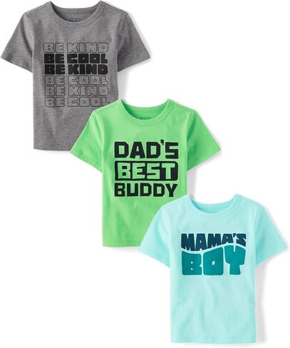 The Children's Place Baby Boys' and Toddler Family, Mom, Dad, Sibling Short Sleeve Graphic T-Shirts,multipacks in Saudi Arabia