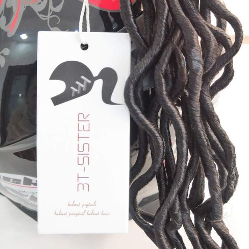 Helmet Pigtails Gradient Ramp Helmet Curly Ponytail Helmet Hair with Suction Cup for Motor Bike 2PCS 14inch Ombre Black to Pink (Helmet not Included) in Saudi Arabia