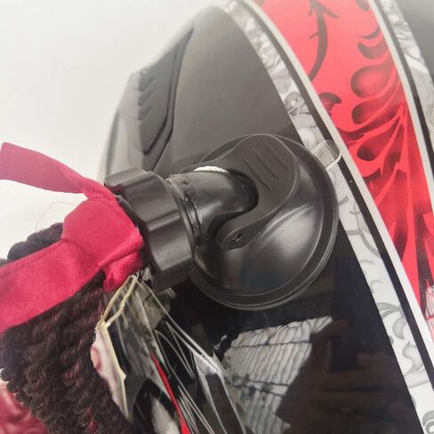 Helmet Pigtails Gradient Ramp Helmet Curly Ponytail Helmet Hair with Suction Cup for Motor Bike 2PCS 14inch Ombre Black to Pink (Helmet not Included) in Saudi Arabia