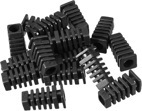 uxcell 15Pcs 7mm Inner Dia PVC Square Strain Relief Cord Boot Protector Sleeve Power Tool Hose Black in Saudi Arabia