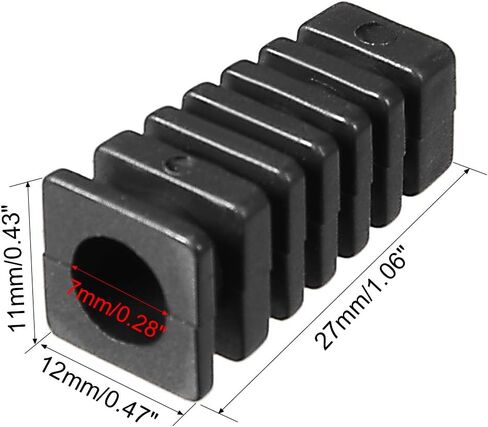 uxcell 15Pcs 7mm Inner Dia PVC Square Strain Relief Cord Boot Protector Sleeve Power Tool Hose Black in Saudi Arabia