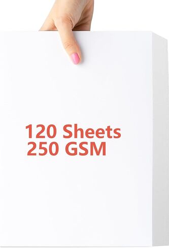 120 Sheets White Cardstock, Thick Card Stock 91lb/250GSM Card Stock Printer Paper Construction Paper for Invitations Craft Printing Scrapbook Supplies Card Making(White,A4 Size) in Saudi Arabia