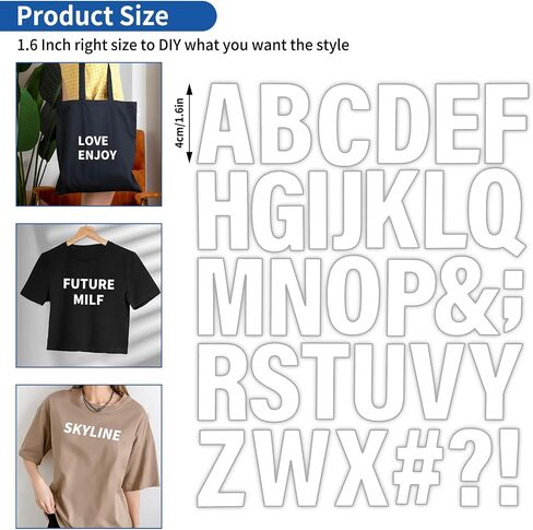 10 Sheets 310 Pieces Iron on Letters for Fabric 1.6 Inch Heat Transfer Vinyl Letters with A-Z Iron on Vinyl Letters Black PU Alphabet Adhesive Stickers for DIY Printing Craft Clothing T-Shirt Jersey in Saudi Arabia