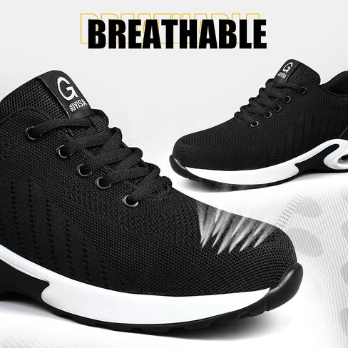 GLANOUDUN Steel Toe Shoes for Men Women Work Shoes Lightweight Safety Shoes Indestructible Steel Toe Sneakers Puncture Resistant Working Shoes Construction (Men11,Women12) White in Saudi Arabia