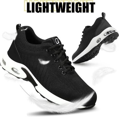 GLANOUDUN Steel Toe Shoes for Men Women Work Shoes Lightweight Safety Shoes Indestructible Steel Toe Sneakers Puncture Resistant Working Shoes Construction (Men11,Women12) White in Saudi Arabia