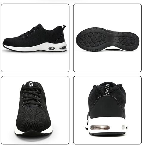 GLANOUDUN Steel Toe Shoes for Men Women Work Shoes Lightweight Safety Shoes Indestructible Steel Toe Sneakers Puncture Resistant Working Shoes Construction (Men11,Women12) White in Saudi Arabia