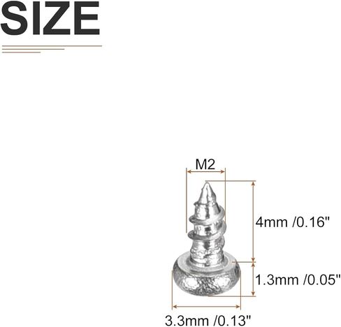 M2x4mm فيليبس عموم رئيس المسمار الذاتي التنصت - 100 حزمة - الانتهاء من مشرق 304 الفولاذ المقاوم للصدأ الصفائح المعدنية مسامير مسامير الخشب in Saudi Arabia