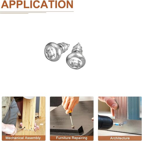 M2x4mm فيليبس عموم رئيس المسمار الذاتي التنصت - 100 حزمة - الانتهاء من مشرق 304 الفولاذ المقاوم للصدأ الصفائح المعدنية مسامير مسامير الخشب in Saudi Arabia